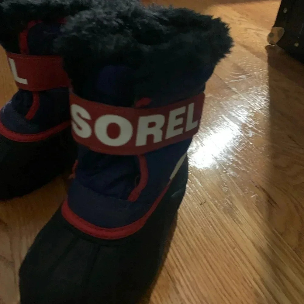 Sorel Blue & Red Winter Snow Boots Size 9 - Picture 2 of 7